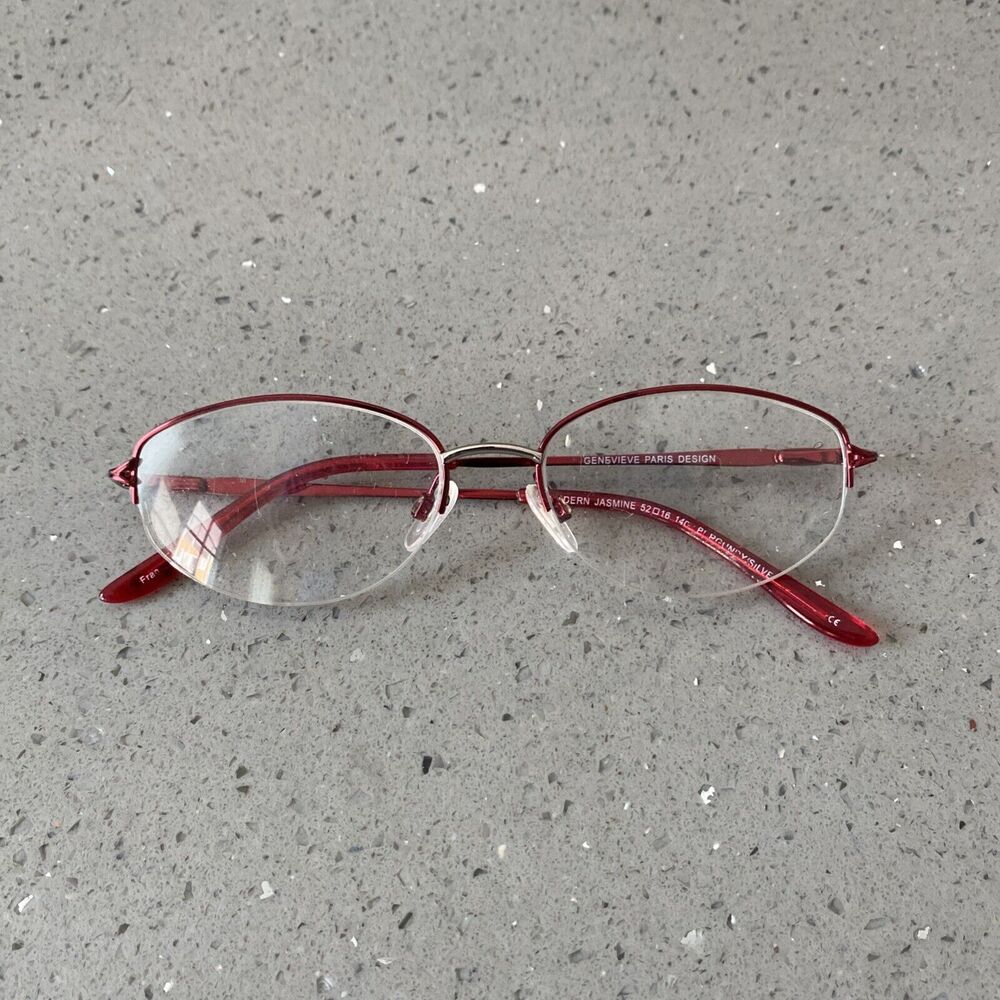 Genevieve Paris Design Modern Jasmine Eyeglasses Frames ONLY 52-16-140 burgundy